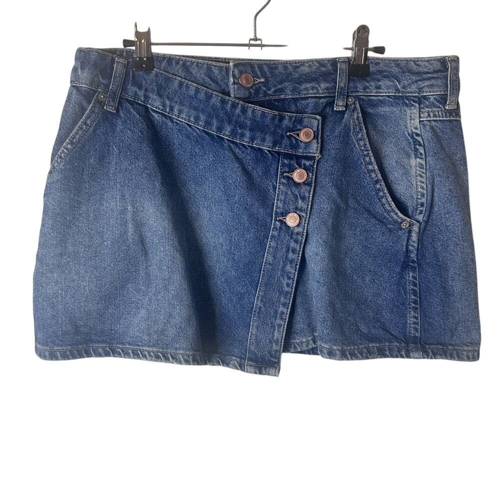 NWOT We The Free Mini Denim 30 Women's Wynne Criss‎ Cross Skirt